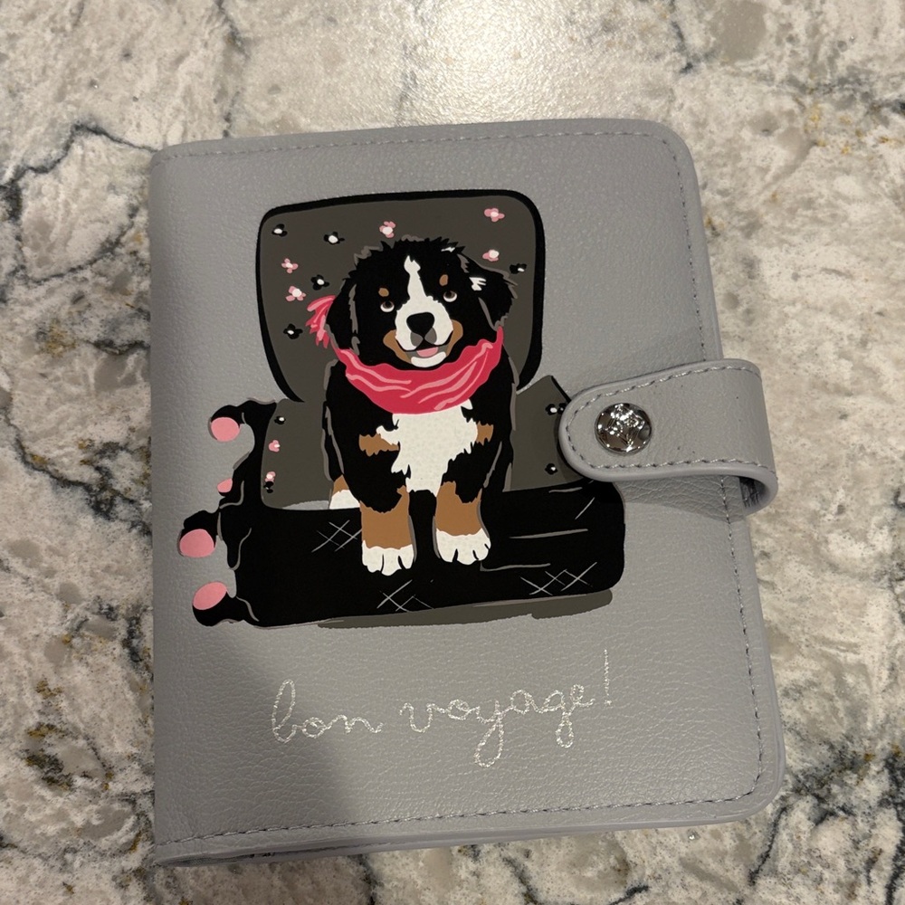 Vera Bradley Gray Dog Travel Wallet